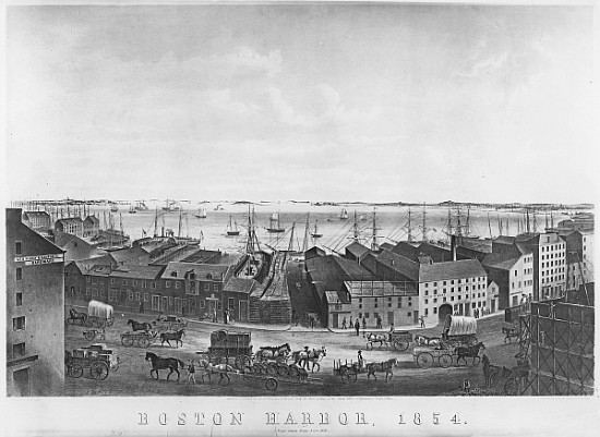 Boston Harbour à (d'après) École américaine