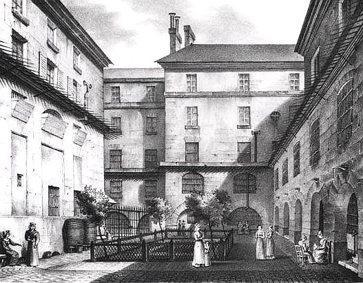 View of the Women''s Yard at the Conciergerie Prison; engraved by Alphonse Urruty (1800-70) c.1831 à (d'après) Collard
