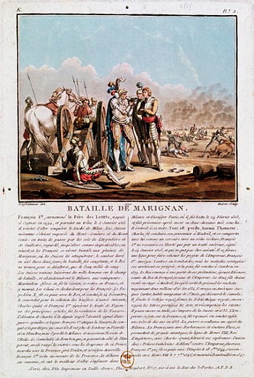 Episode of the Battle of Marignan, 14th September 1515 à (d'après) Desfontaines