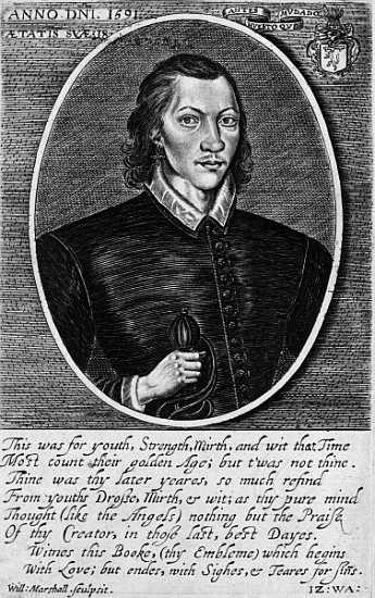 Portrait of John Donne, dated 1591, frontispiece to ''The Poems of John Donne'', published 1942 à (d'après) École anglaise