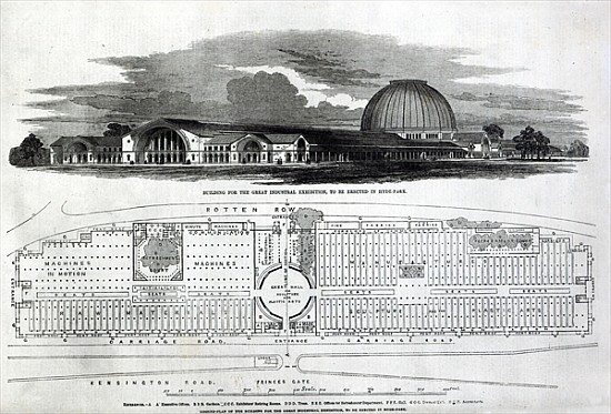 Building for the Great Industrial Exhibition à (d'après) École anglaise