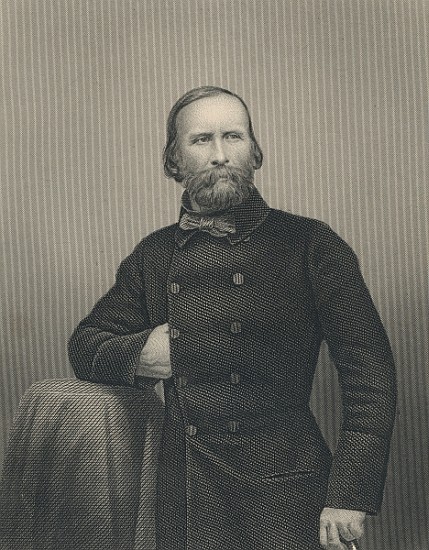 Giuseppe Garibaldi; engraved by D.J Pound à (d'après) Photographe italien