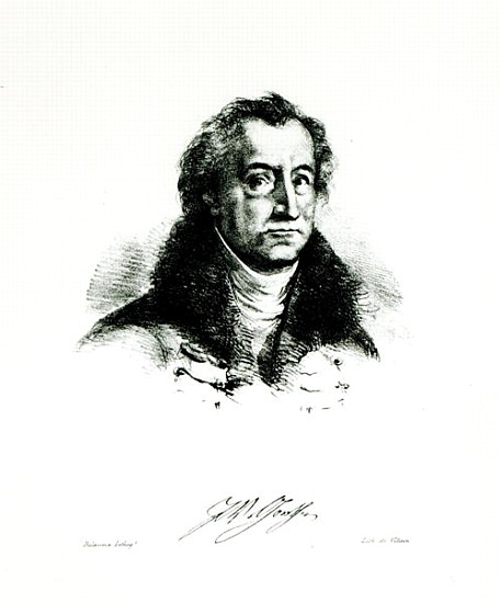 Johann Wolfgang Goethe (1749-1831) ; engraved by Delacroix à (d'après) Villain
