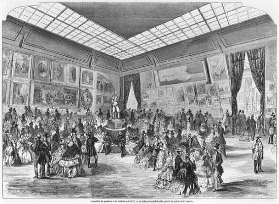 Salon of painting and sculpture of 1857, the main room in the Palais de l''Industrie gallery, Paris à (d'après) A Provost