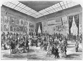 Salon of painting and sculpture of 1857, the main room in the Palais de l''Industrie gallery, Paris