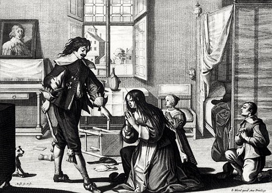 The Husband Who Beats His Wife; engraved by Le Blond à (d'après) Abraham Bosse