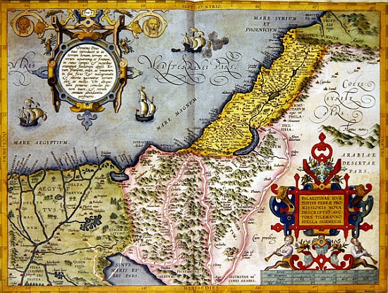 Palestine and the Promised Land, from the ''Theatrum Orbis Terrarum'' à (d'après) Abraham Ortelius
