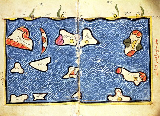 The Indian Ocean, from an atlas à (d'après) Abu Muhammad Al-Idrisi ou Edrisi