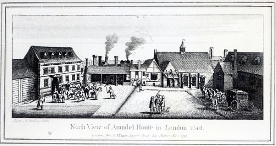North View of Arundel House in London etched by Wenceslaus Hollar in 1646 and published in 1792 à (d'après) Adam Alexius Bierling