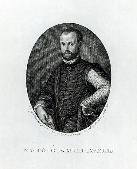 Portrait of Niccolo Machiavelli (1469-1527); engraved by Rafaello Morgan (1758-1833) in 1795 à (d'après) Agnolo Bronzino