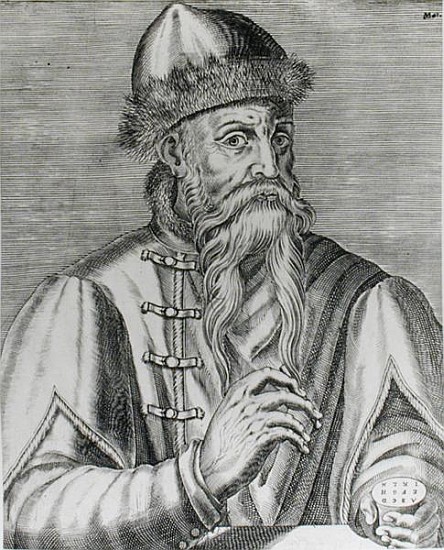 Portrait of Johannes Gutenberg (c.1400-68) à (d'après) Albrecht Mentz
