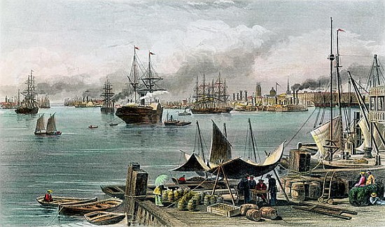 Port of New Orleans; engraved by D.G. Thompson à (d'après) Alfred R. Waud
