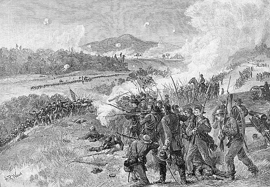 The Battle of Resaca, Georgia, May 14th 1864, illustration from ''Battles and Leaders of the Civil W à (d'après) Alfred R. Waud