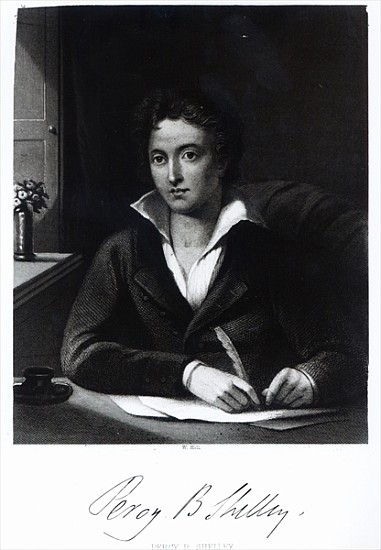 Percy Bysshe Shelley; engraved by William Holl à (d'après) Amelia Curran