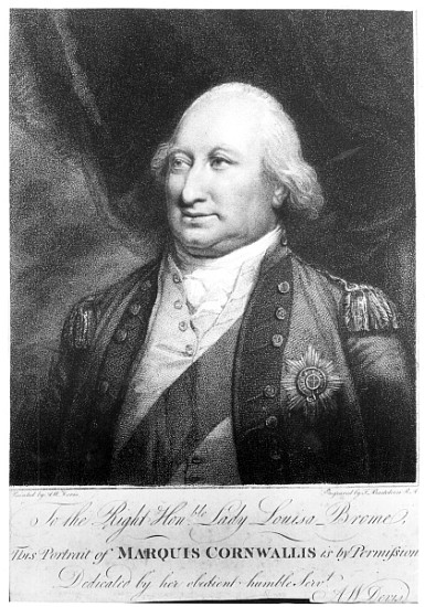 Charles, Marquis of Cornwallis à (d'après) Anthony Devis