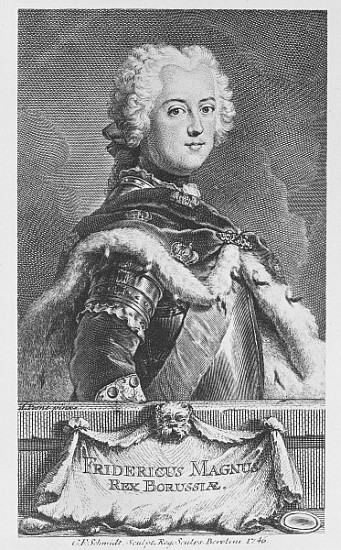 Friedrich II, King of Prussia; engraved by Georg Friedrich Schmidt à (d'après) Antoine Pesne