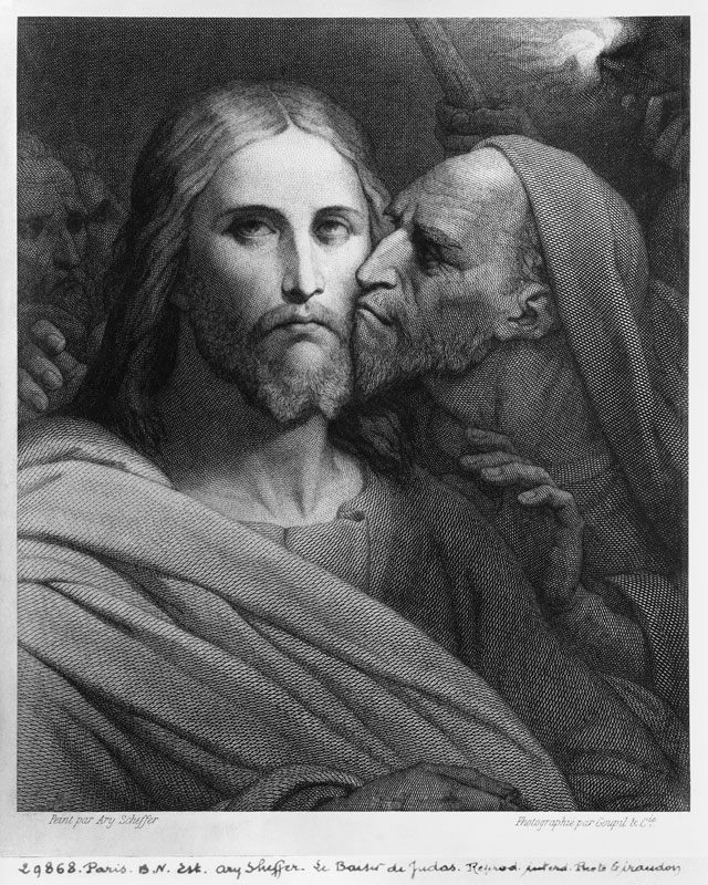 The Kiss of Judas à (d'après) Ary Scheffer