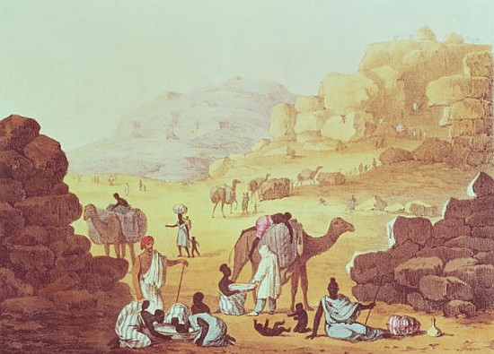 A Slave Caravan, plate from ''A Narrative of Travels in Northern Africa'' à (d'après) Capitaine George Francis Lyon