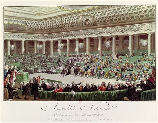 The National Assembly Renounces all Privileges, 4th August 1789; engraved by Helman (1743-1809)(see  à (d'après) Charles Monnet