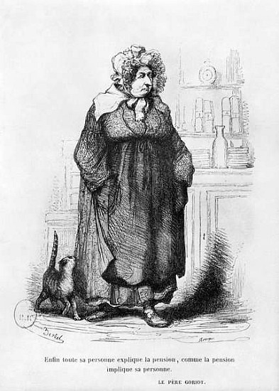 Madame Vauquer, illustration from ''Le Pere Goriot'' Honore de Balzac (1799-1850) à (d'après) Charles Albert d'Arnoux Bertall