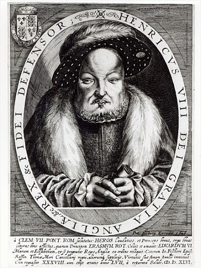 Portrait of Henry VIII; engraved by Peter Isselburg à (d'après) Cornelis Massys