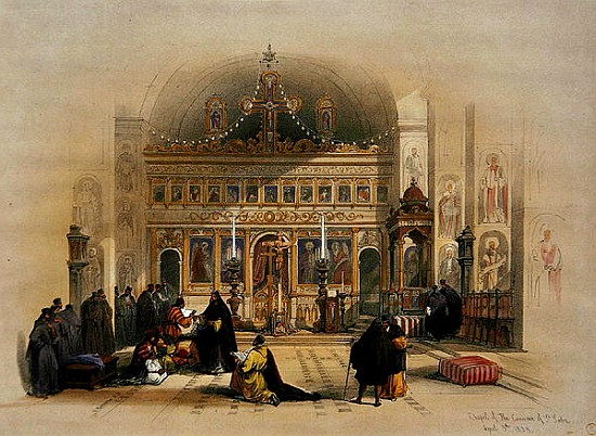 Chapel of the Convent of St. Saba, 5th April 1839, from Volume II ''published in London ''The Holy L à (d'après) David Roberts