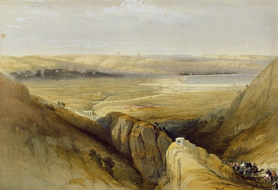 Jordan Valley, from Volume II of ''The Holy Land'' Louis Haghe (1806-85) published in London  publis à (d'après) David Roberts
