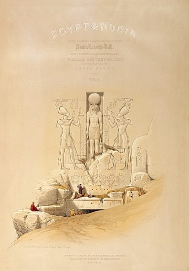 The Entrance to the Great Temple of Aboo Simble, Nubia, titlepage of Volume I of ''Egypt and Nubia'' à (d'après) David Roberts