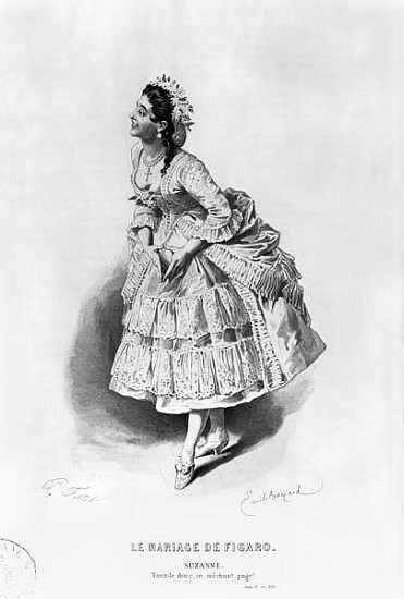 Suzanne, illustration from Act II Scene 17 of ''The Marriage of Figaro'' Pierre Augustin Caron de Be à (d'après) Emile Antoine Bayard