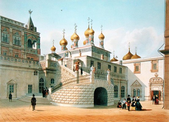 View of the Boyar Palace in the Moscow Kremlin, printed Lemercier, Paris, 1840s à (d'après) Felix Benoist