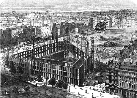 Transformation of Paris: Building in 1861, between the streets Neuve-des-Mathurins, Chaussee-d''Anti à (d'après) Felix Thorigny