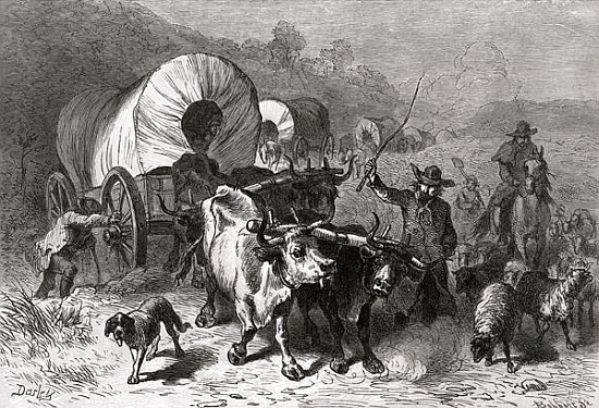 Emigration to the Western Country; engraved by Bobbett à (d'après) Felix Octavius Carr Darley