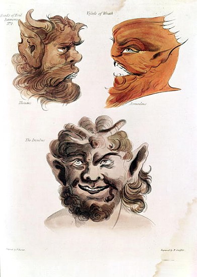 Heads of Evil Demons: Theumis, Asmodeus and The Incubus, illustrations from ''The Magus'', pub. 1801 à (d'après) Francis Barrett