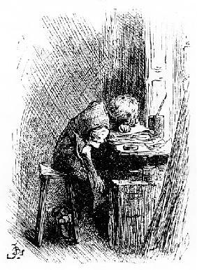 Charles Dickens at the Blacking Factory, an illustration from ''The Leisure Hour''