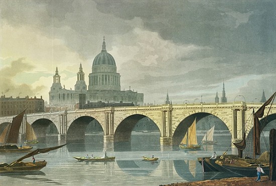South West view of St Pauls Cathedral and Blackfriars Bridge à (d'après) George Fennel Robson
