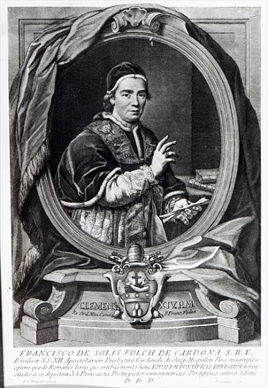 Pope Clement XIV; engraved by Domencio Cunego à (d'après) Giovanni Domenico Porta