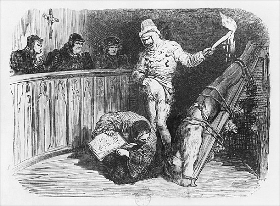 Scene of Inquisition, illustration from the ''Essais'' Michel Eyquem de Montaigne (1533-92) à (d'après) Gustave Dore