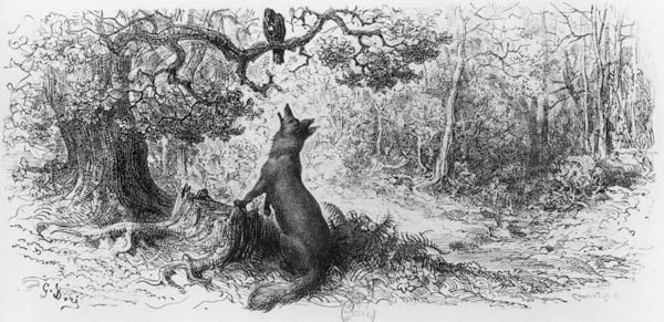 The Crow and the Fox, from ''Fables'' Jean de La Fontaine (1621-95) à (d'après) Gustave Dore