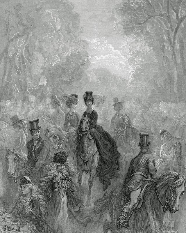 The Ladies'' Mile, from ''London, a Pilgrimage'', written by William Blanchard Jerrold (1826-84); en à (d'après) Gustave Dore