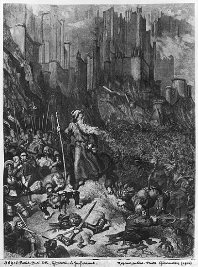 The Wandering Jew; engraved by Felix Jean Gauchard (1825-72) à (d'après) Gustave Dore