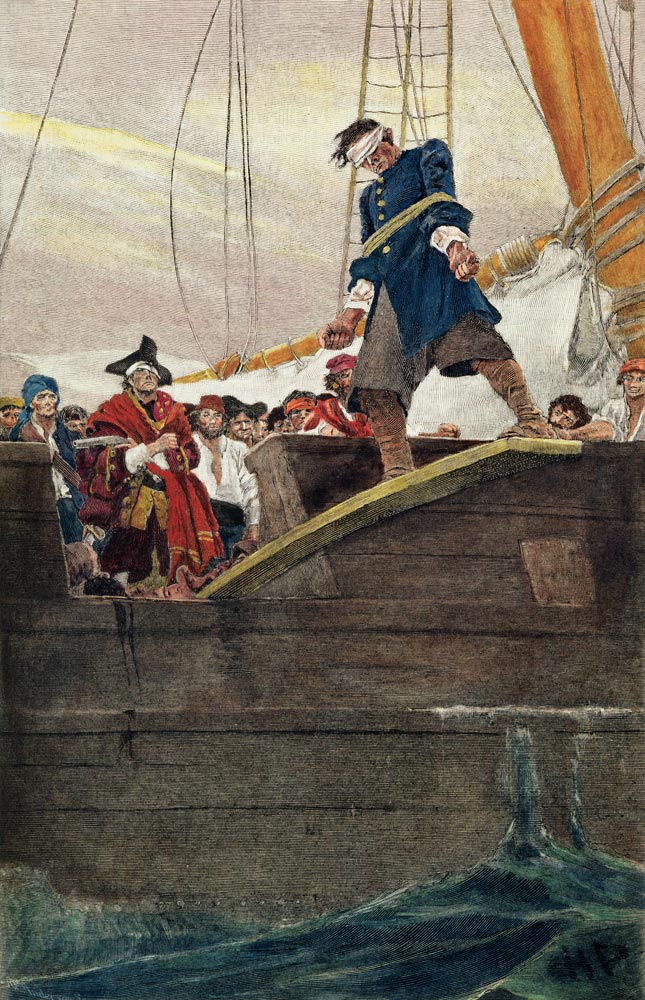 Walking the Plank; engraved by Anderson à (d'après) Howard Pyle