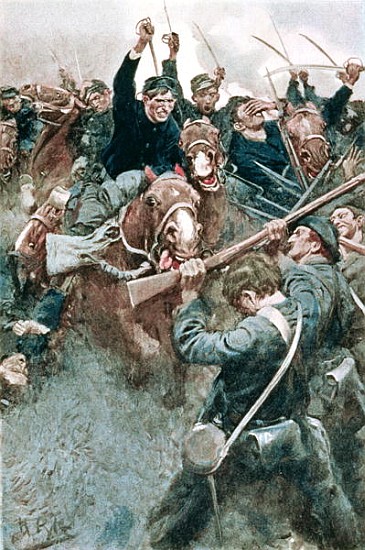 Jackson''s Brigade Standing Like a Stone Wall before the Federal Onslaught at Bull Run, illustration à (d'après) Howard Pyle