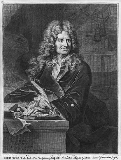 Portrait of Nicolas Boileau, known as Boileau-Despreaux à (d'après) Hyacinthe Rigaud