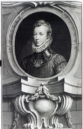 Sir Philip Sidney; engraved by Jacobus Houbraken à (d'après) Isaac Oliver
