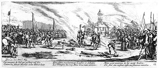 The Stake, plate 13 from ''The Miseries and Misfortunes of War''; engraved by Israel Henriet (c.1590 à (d'après) Jacques Callot