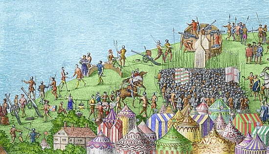 The Encampment of the English Forces near Portsmouth during the Battle of the Solent à (d'après) James Basire