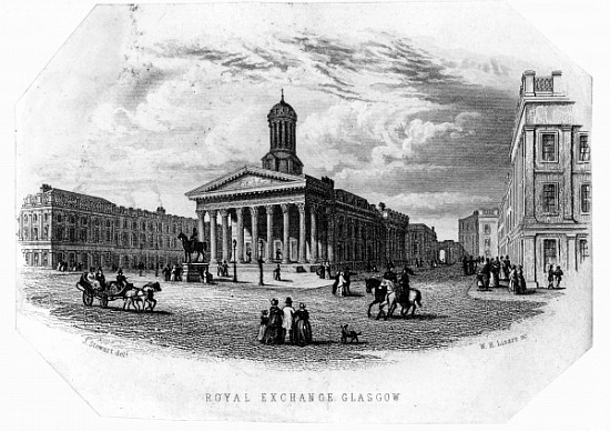The Royal Exchange, Glasgow; engraved by William Home Lizars à (d'après) James Stewart
