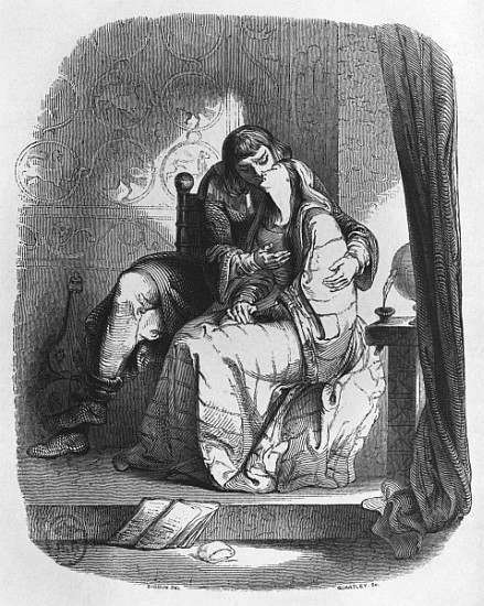 Heloise and Abelard kissing, illustration from ''Lettres d''Heloise et d''Abelard'' à (d'après) Jean Francois Gigoux