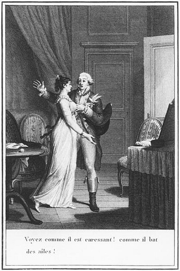 Illustration from ''The Sorrows of Werther'' Johann Wolfgang Goethe (1749-1832) ; engraved by Jean B à (d'après) Jean Michel le Jeune Moreau