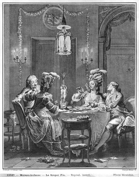 The Gourmet Supper; engraved by Isidore Stanislas Helman (1743-1809) 1781 à (d'après) Jean Michel le Jeune Moreau
